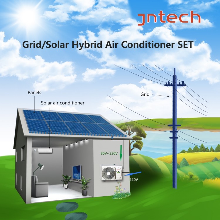 grid/solar hybrid air conditioner