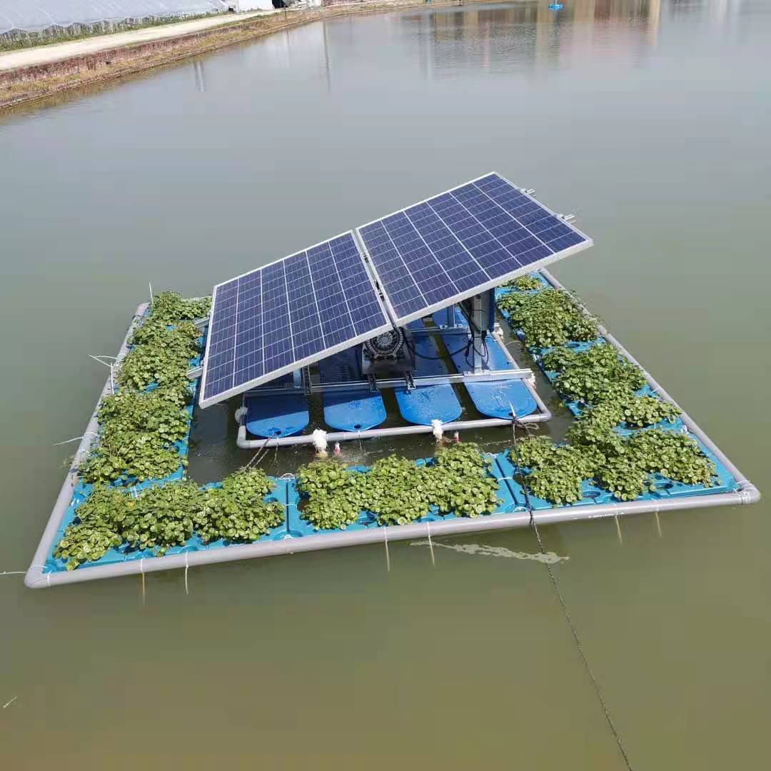 Solar Pond Aeration with No Batteries is suitable for fish pond farming and river treatment