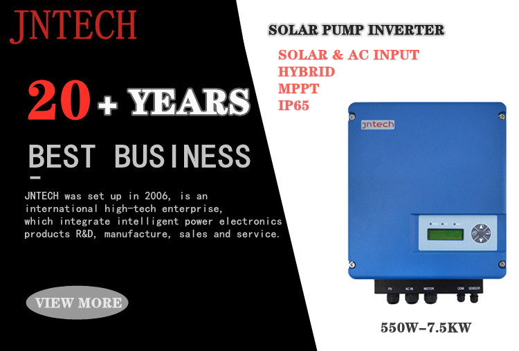JNTECH solar water pump inverter three phase (0.55-7.5kW) hybrid for pump system